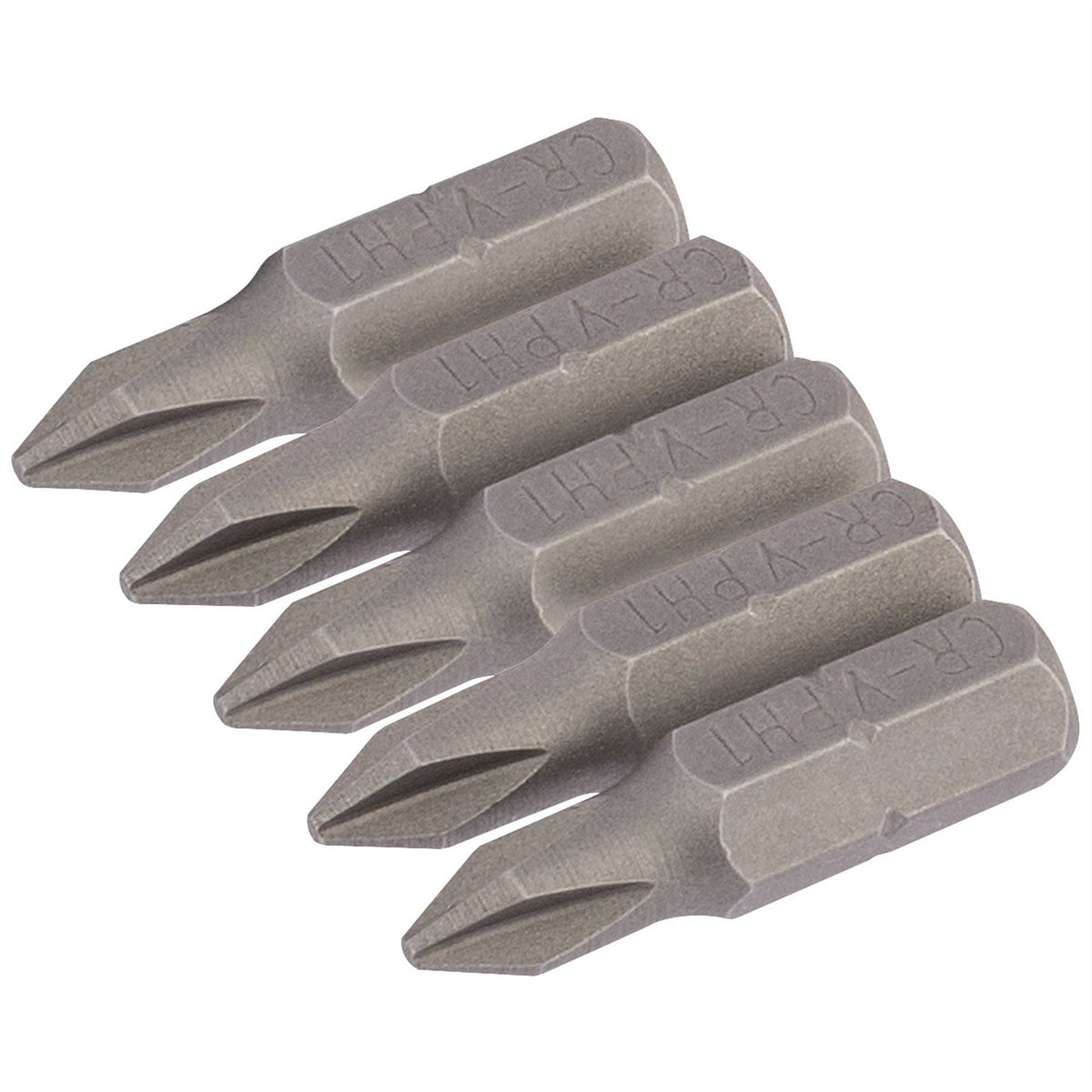 Draper Cross Slot Insert Bit 1/4" Hex 25mm Long No.1 (Pack of 5) 64017 White Rose Tools