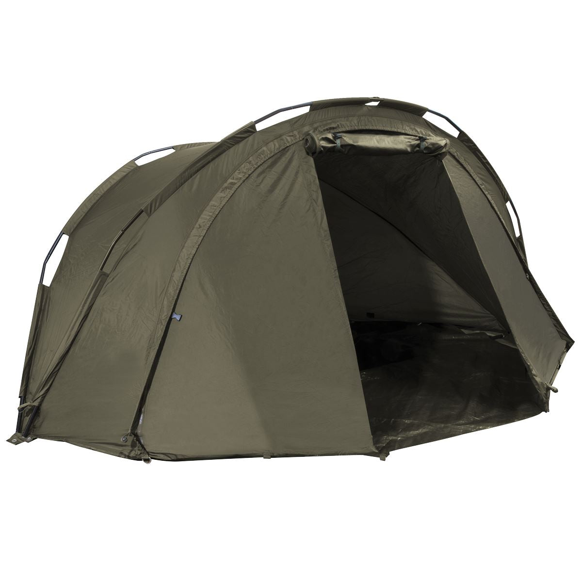 Dellonda Fishing Bivvy Carp Tent Lightweight 2-Man Waterproof & UV Protection Quick Assembly Pre-Threaded Poles with Ground Sheet & Heavy Duty Ground Pegs
