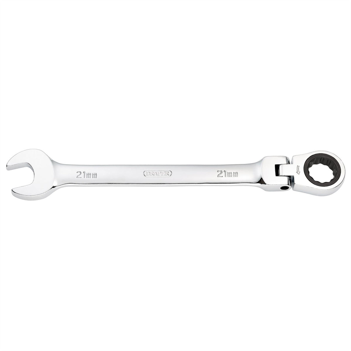 Draper HI-TORQ® Metric Flexible Head Ratcheting Combination Spanner 21mm 52022 White Rose Tools