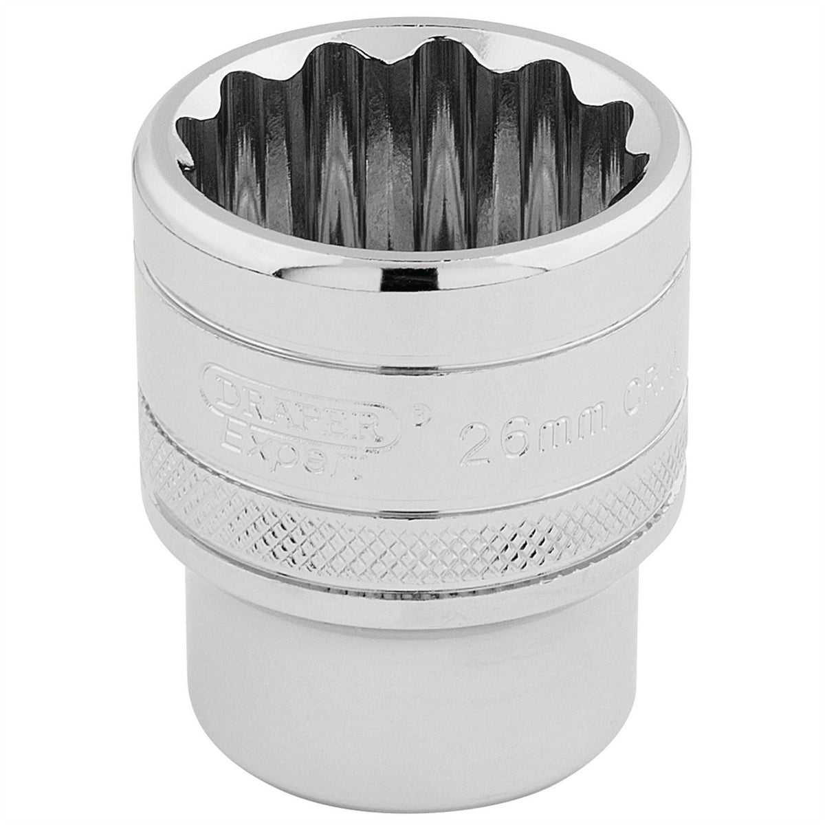 Draper Expert HI-TORQ® 12 Point Socket 1/2" Sq. Dr. 26mm 33441 White Rose Tools