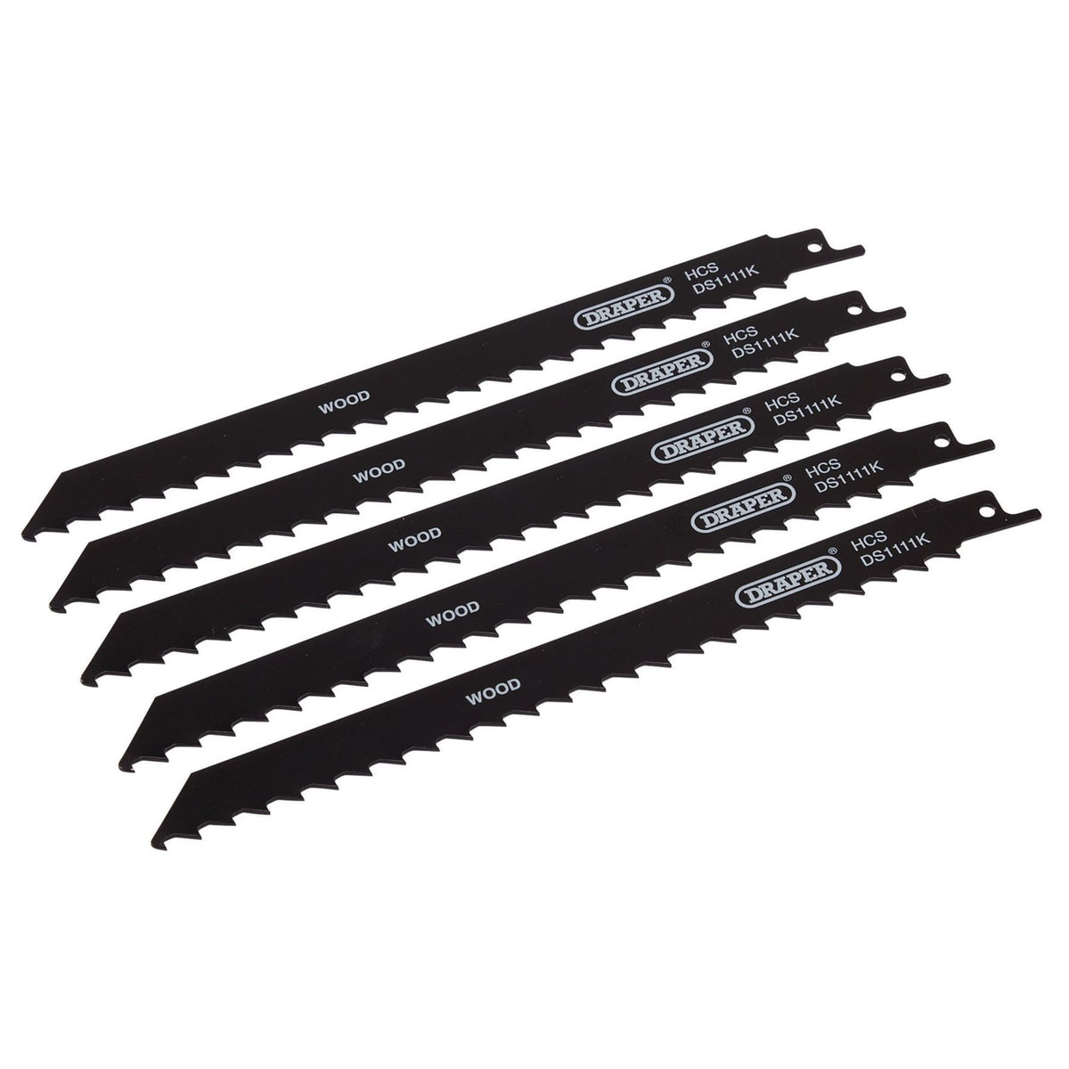 Draper Reciprocating Saw Blades for Wood and Plastic Cutting 225mm 3tpi (Pack of 5) 38589 White Rose Tools