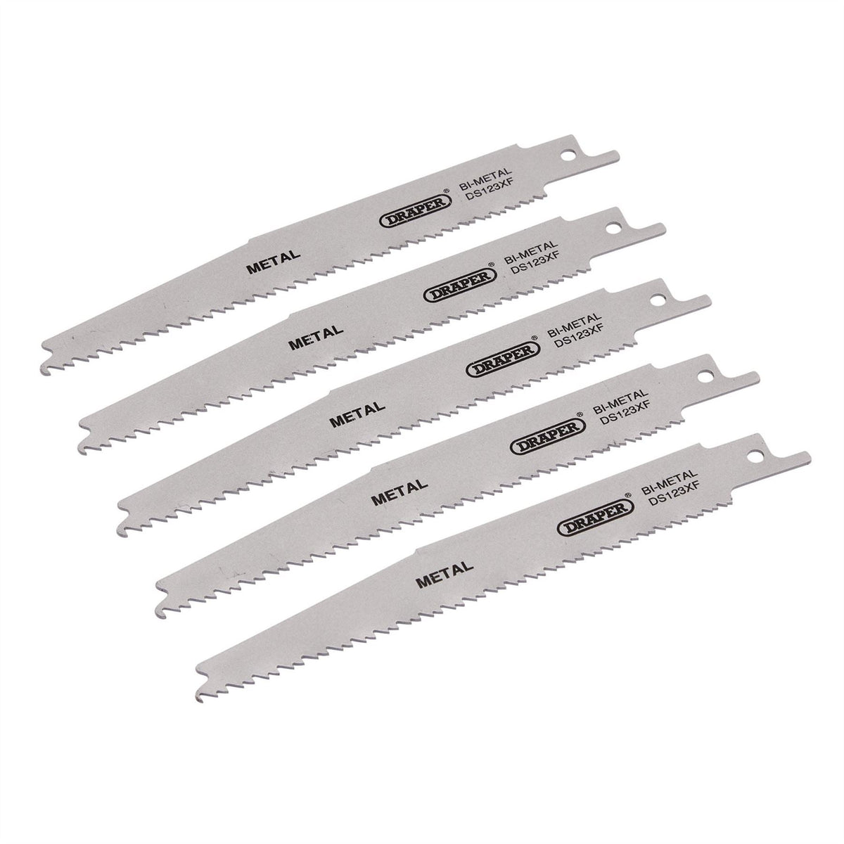 Draper Bi-metal Reciprocating Saw Blades for Metal Cutting 150mm 8-14tpi (Pack of 5) 38755 White Rose Tools
