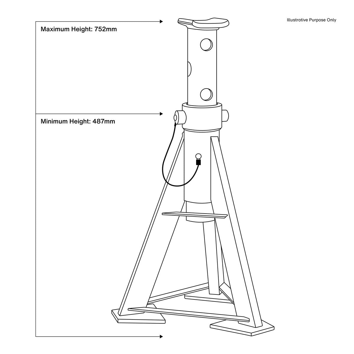 Sealey Premier Premier Axle Stands (Pair) 12 Tonne Capacity per Stand High Level