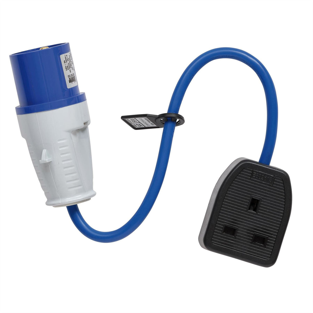 Defender E85300 230V Fly Lead Converter 16A - 13A 35154 White Rose Tools