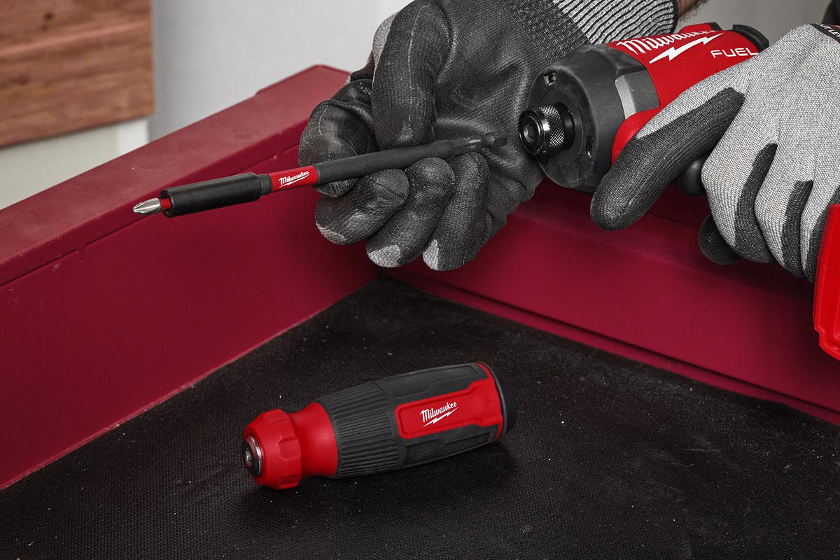 Milwaukee 14 in 1 Shockwave Multi Bit Screwdriver Phillips Pozi Torx Slotted Hex White Rose Tools