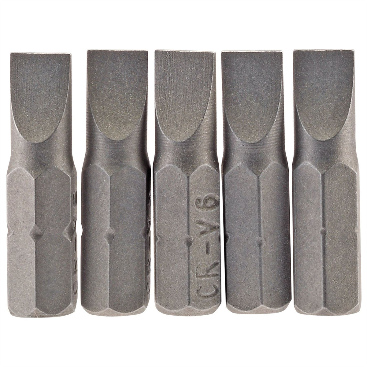 Draper Plain Slot Insert Bit 6mm 1/4" Hex 25mm Long (Pack of 5) 64011 White Rose Tools