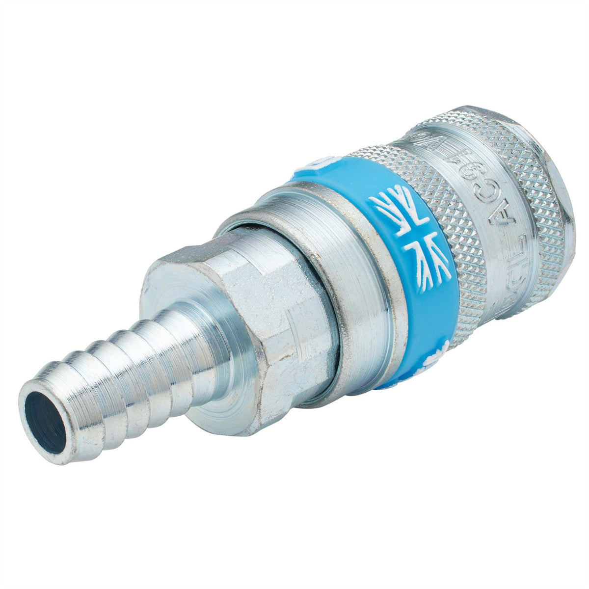 Draper 3/8" Bore Vertex Air Line Coupling with Tailpiece 51418 White Rose Tools