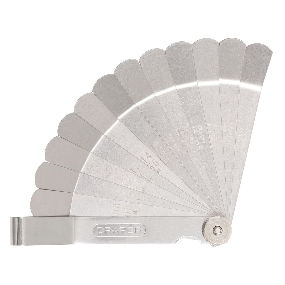 Draper 12 Blade Metric and Imperial Angled Tappet Gauge 51729 White Rose Tools