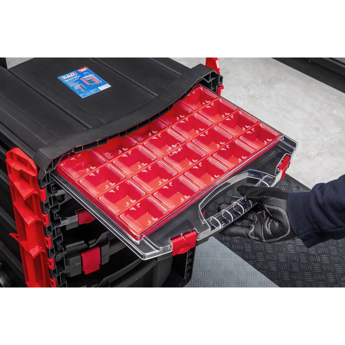 Sealey Professional Mobile Toolbox with 5 Removable Storage Cases