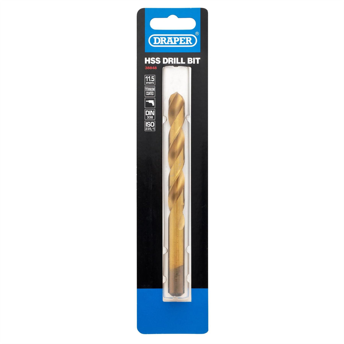Draper HSS Titanium Drill Bit 11.5 x 230mm 38848 White Rose Tools