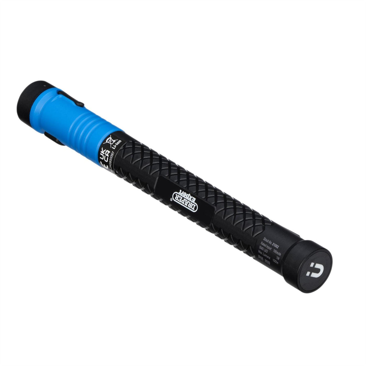 Draper Expert SMD LED USB Rechargeable Telescopic Torch with Magnetic Pickup 1W 100 Lumens USB-C Cable Supplied 31082 White Rose Tools