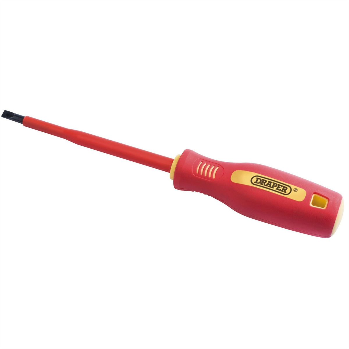 Draper Fully Insulated Plain Slot Screwdriver 5.5 x 125mm 46518 White Rose Tools