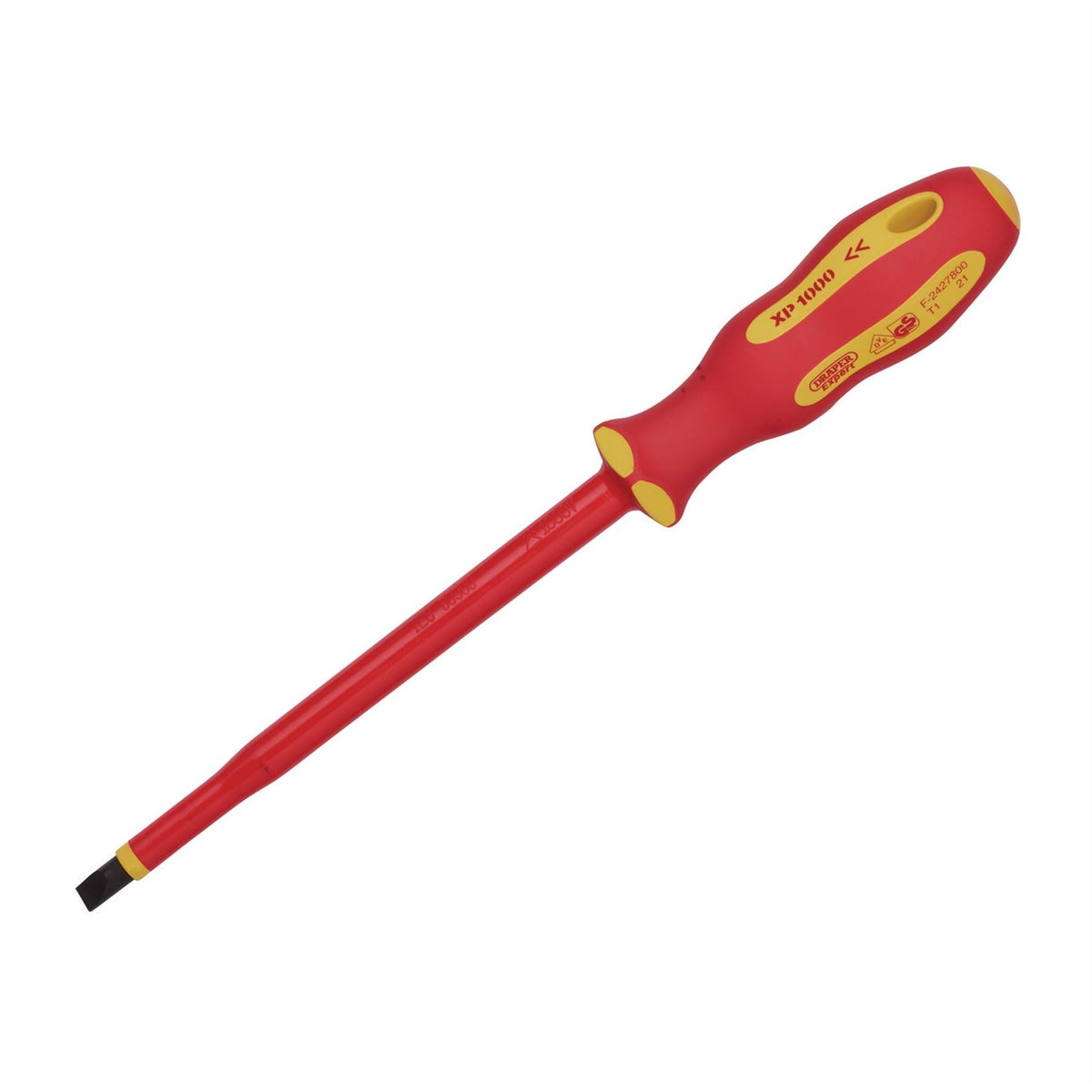Draper XP1000 VDE Plain Slot Screwdriver 8 x 175mm 64426 White Rose Tools