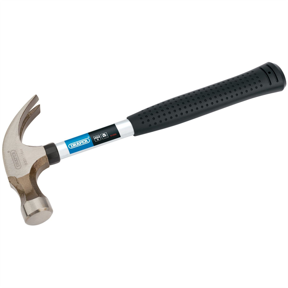 Draper Claw Hammer with Steel Tubular Shaft 450g/16oz 51223 White Rose Tools