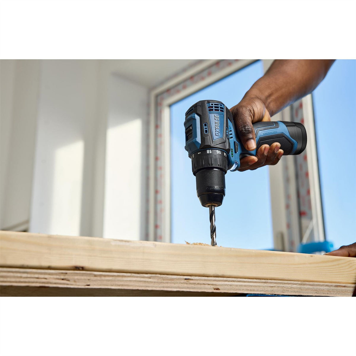 Draper DXPULSE 12V Brushless Drill Driver Kit 2 x 2.0Ah Batteries 1 x Charger 27917 White Rose Tools