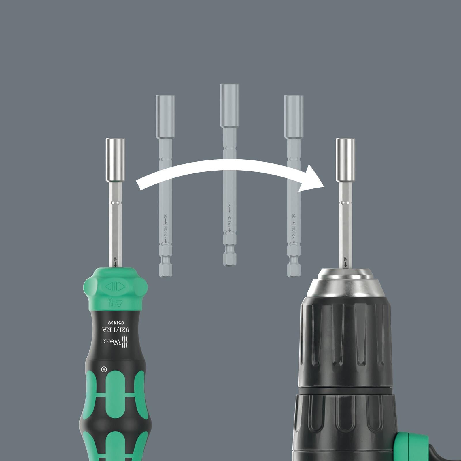 Wera Ratchet Screwdriver Set Kraftform Kompakt 28 RA with Pouch 6 Pieces PH PZ TX SL White Rose Tools
