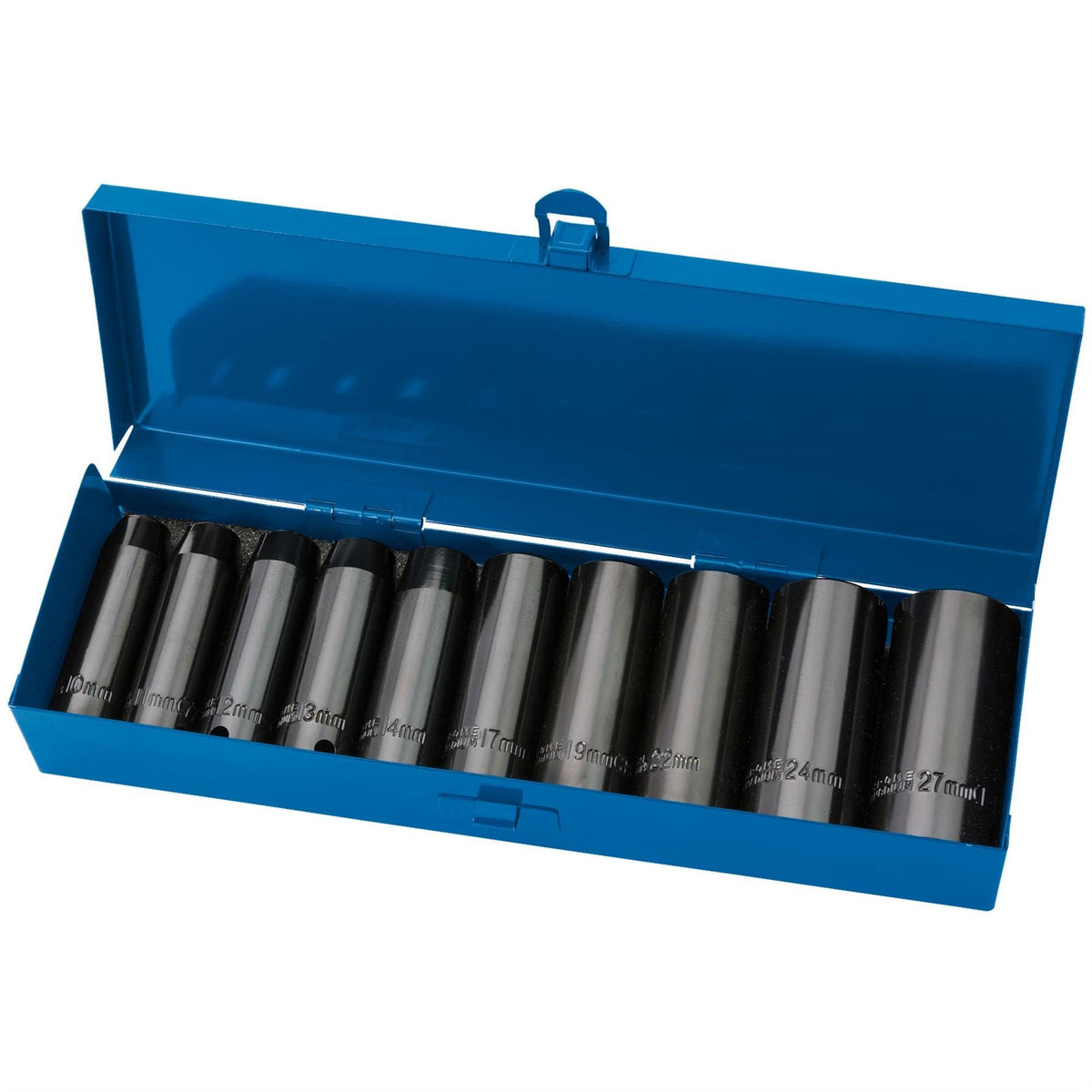 Draper Expert HI-TORQ® Metric Deep Impact Socket Set 1/2" Sq. Dr. (10 Piece) 38369 White Rose Tools