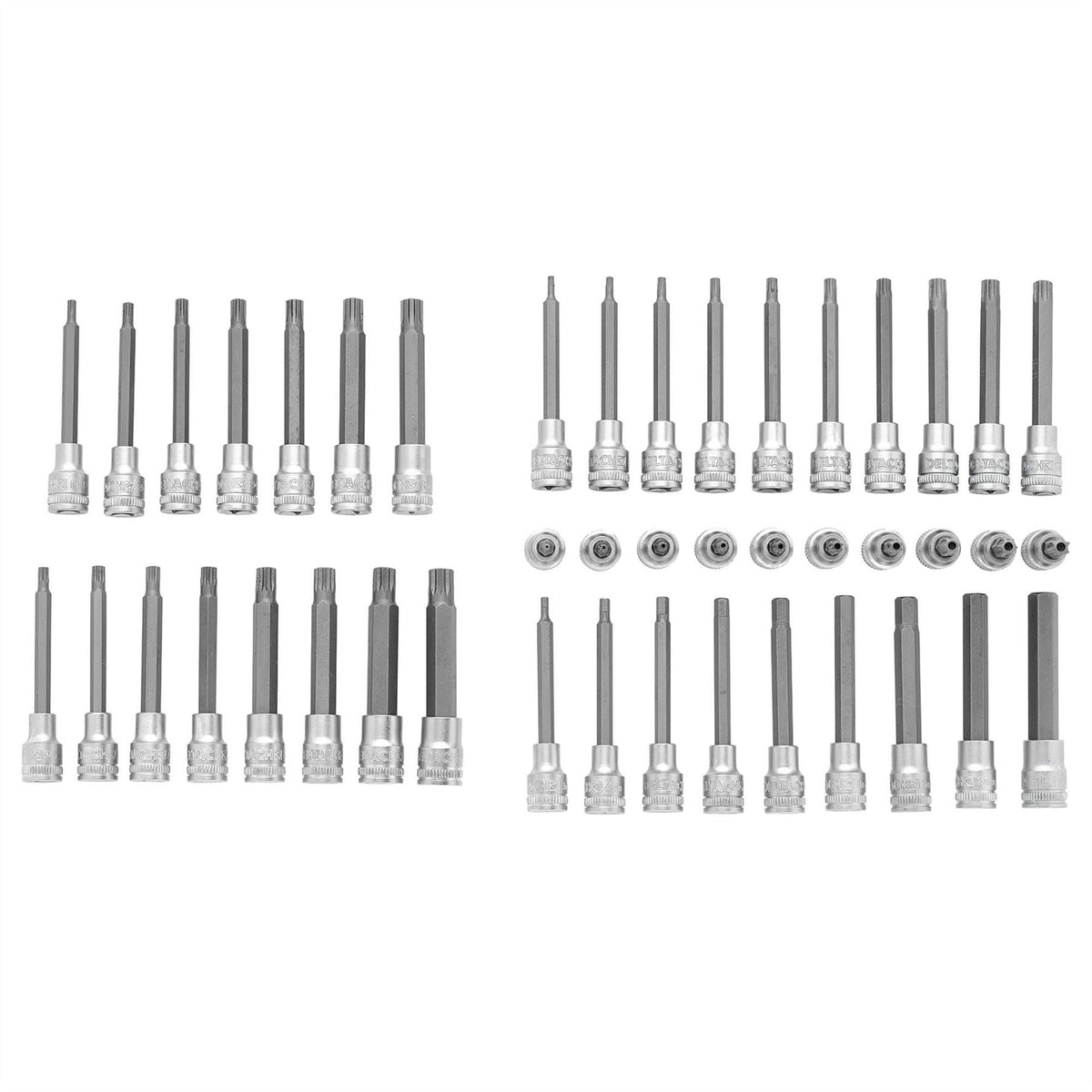 Bunker Resi-Torx Hexagon Multi-Tooth/Spline Ribe Socket Set 3/8" Sq. Dr. in EVA Foam Inlay 29447 White Rose Tools