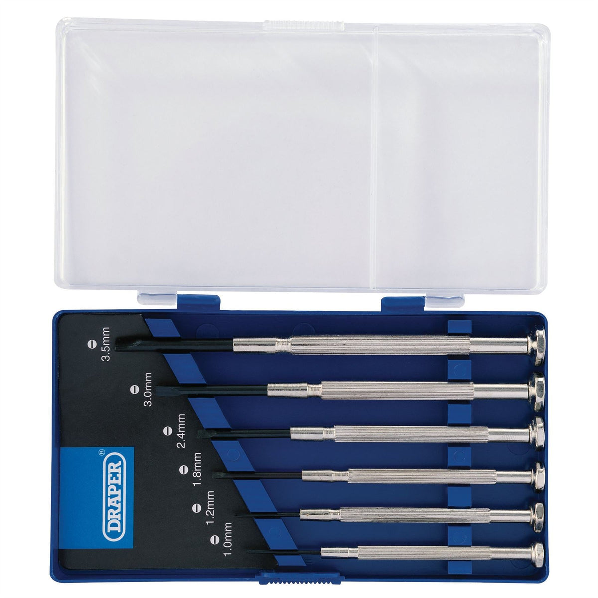 Draper Precision Screwdriver Set 6 x Plain Slot (6 Piece) 80797 White Rose Tools