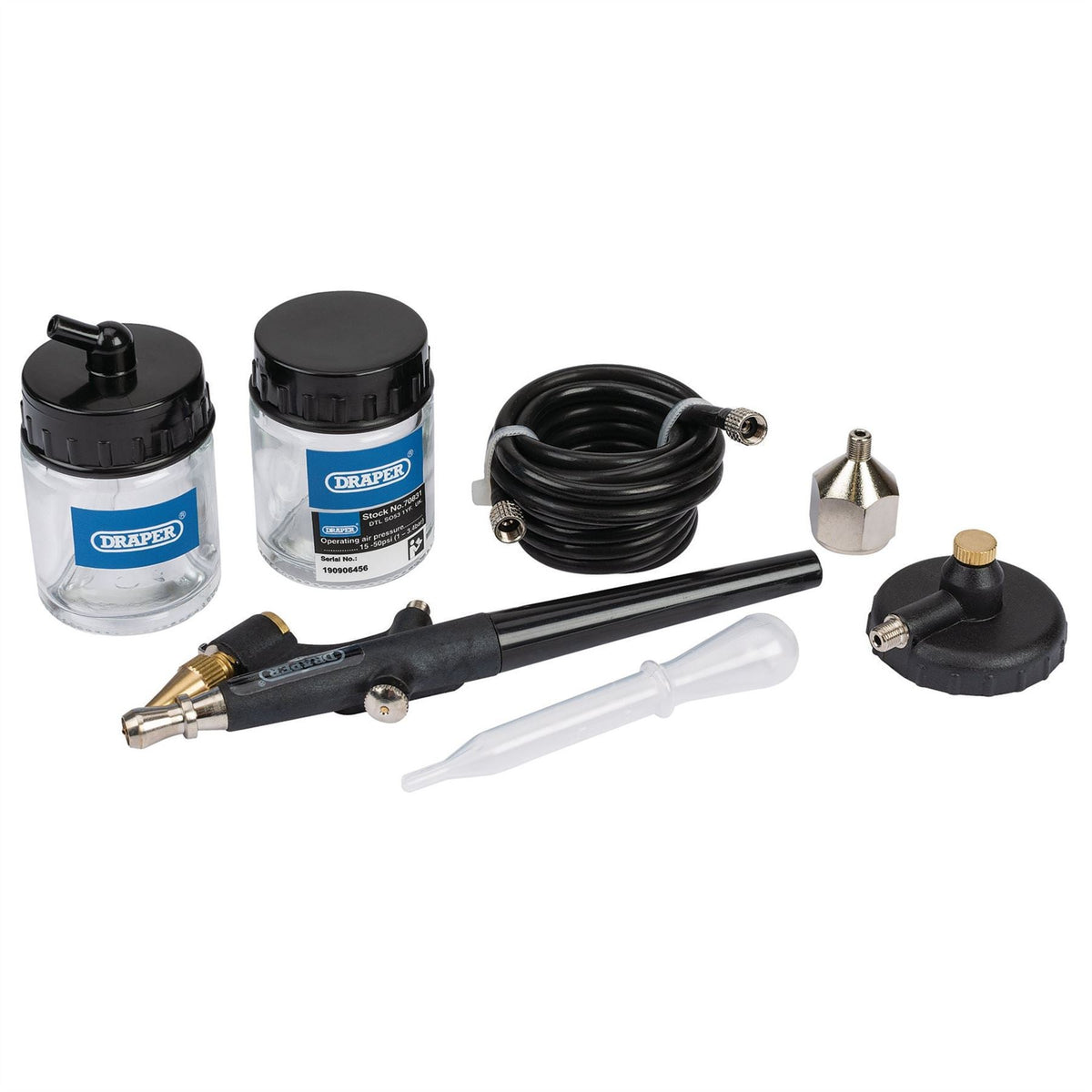 Draper Air Brush Kit (7 Piece) 70831 White Rose Tools