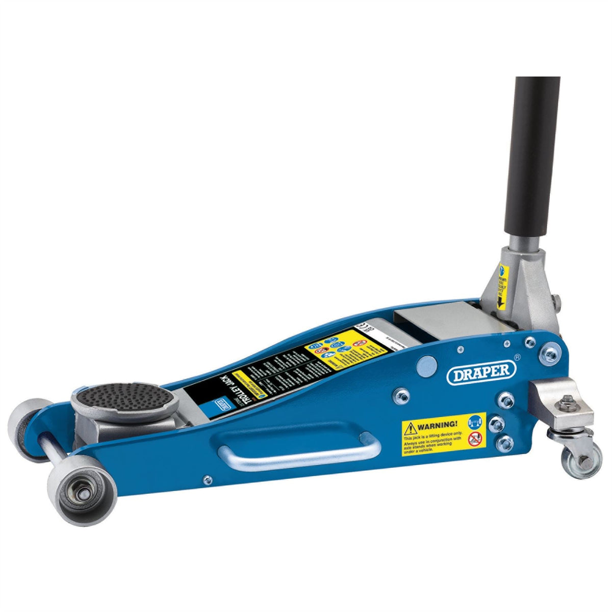Draper Aluminium and Steel Low Profile Trolley Jack 2.5 Tonne 31479 White Rose Tools