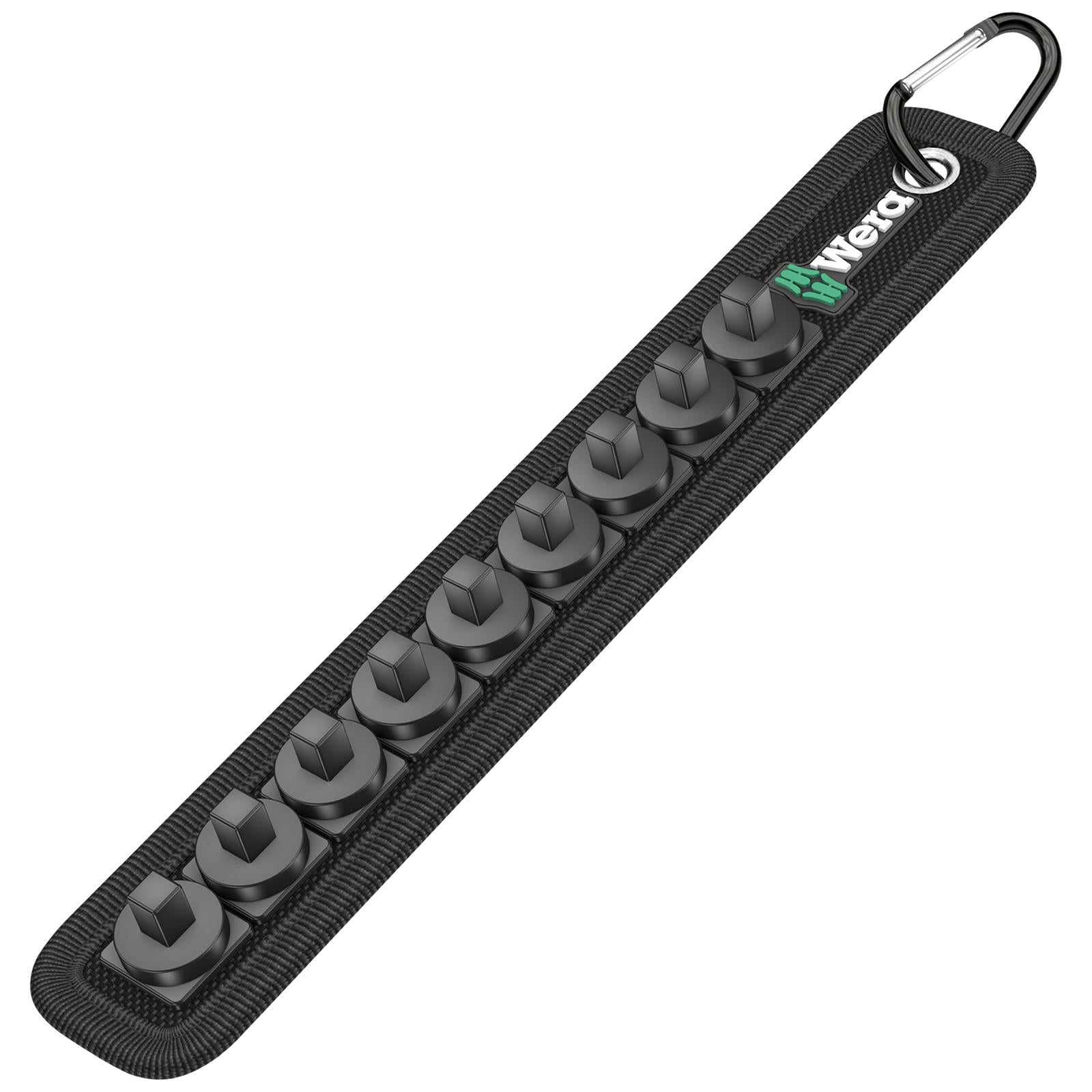 Wera Socket Rail A 1/4" Drive Textile Belt with Carabiner 9 Location Twist to Unlock Unloaded