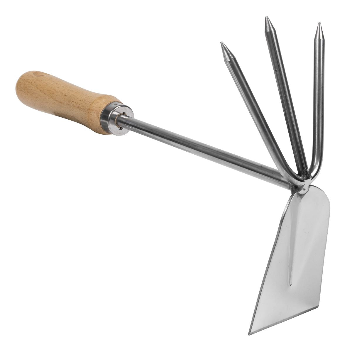 Sealey Premier 2-in-1 Hoe and Cultivator with Ash Handle & Stainless Steel Tines/Blade