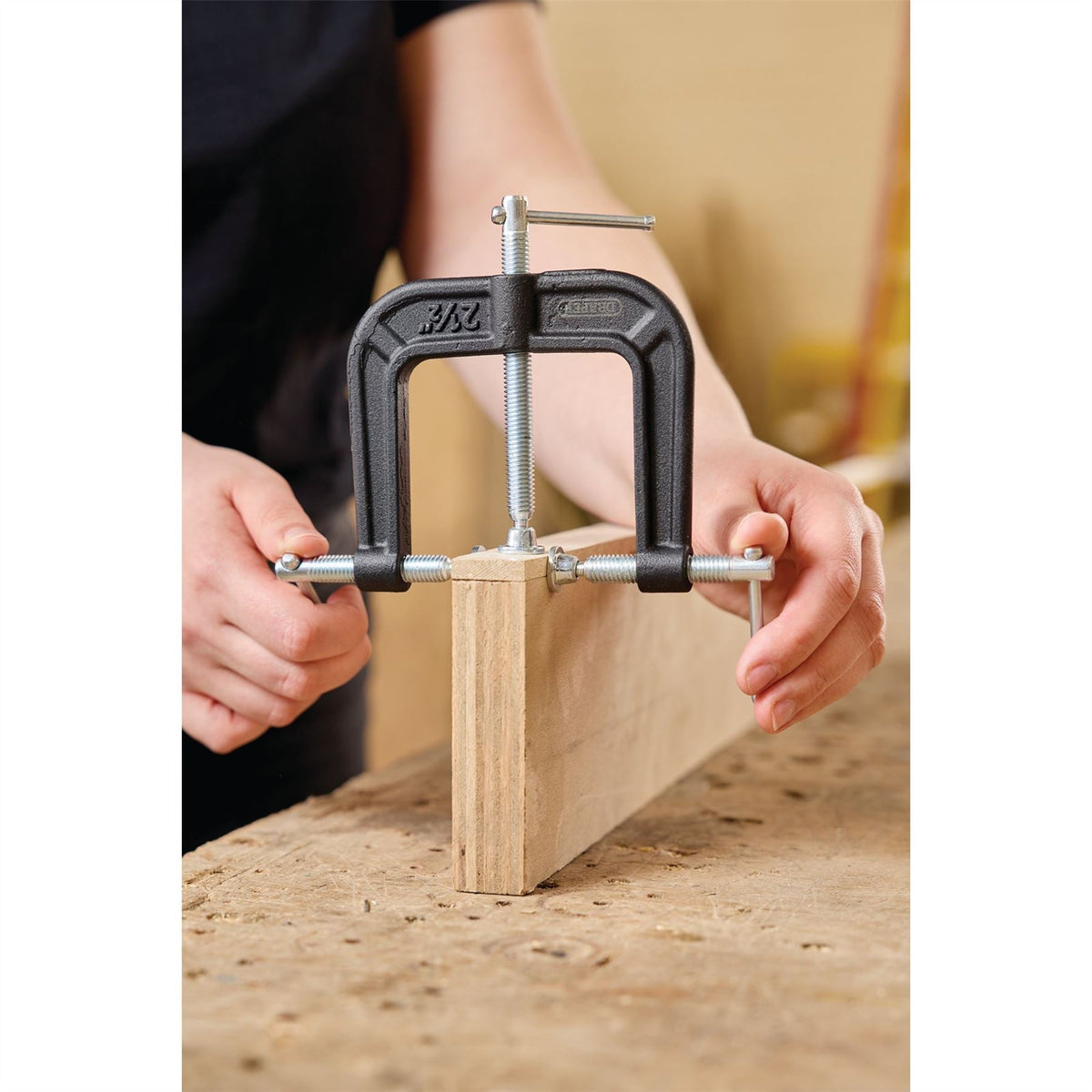 Draper 3-Way G-Clamp 63mm 19404 White Rose Tools