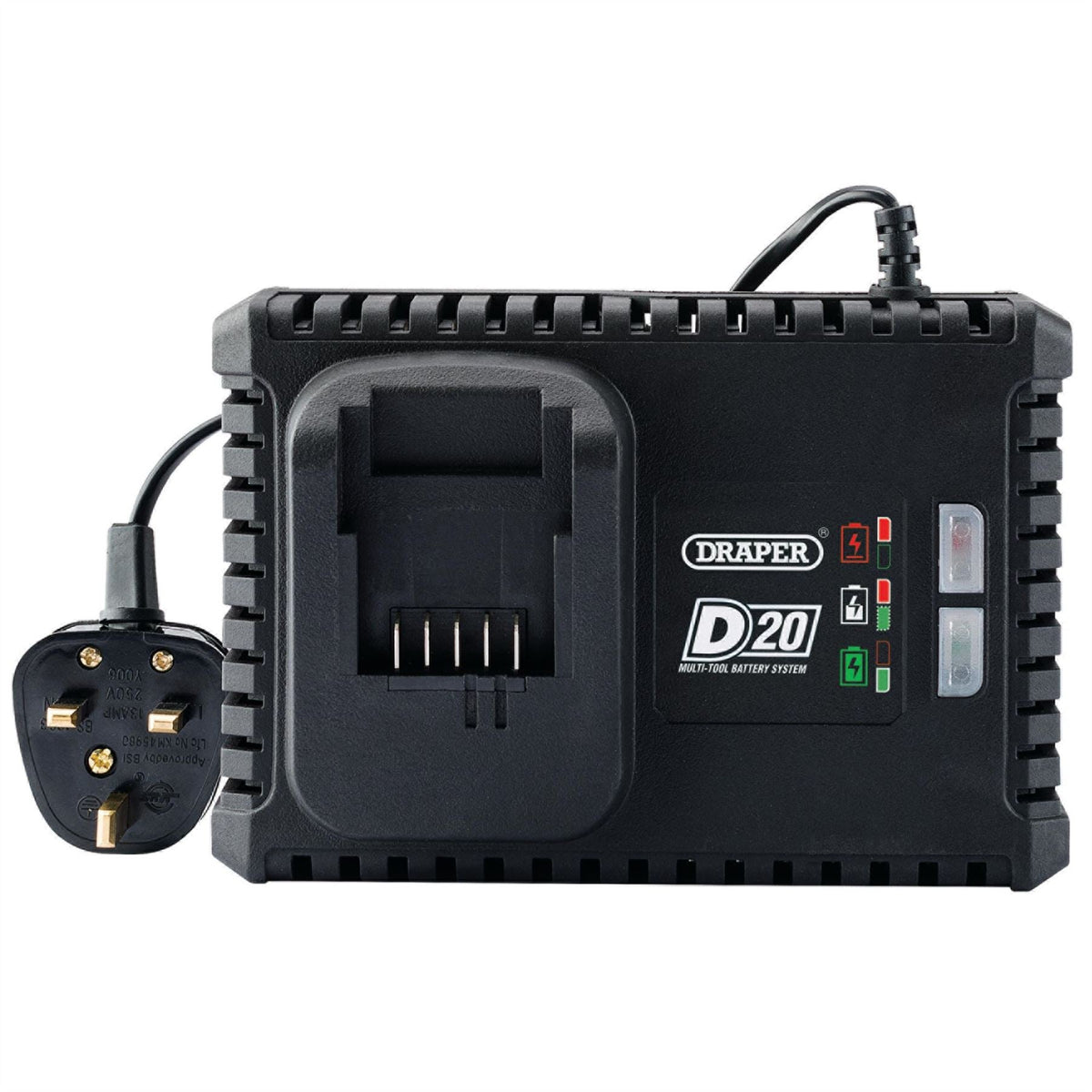 Draper D20 20V Li-ion Fast Battery Charger 4A 55913 White Rose Tools