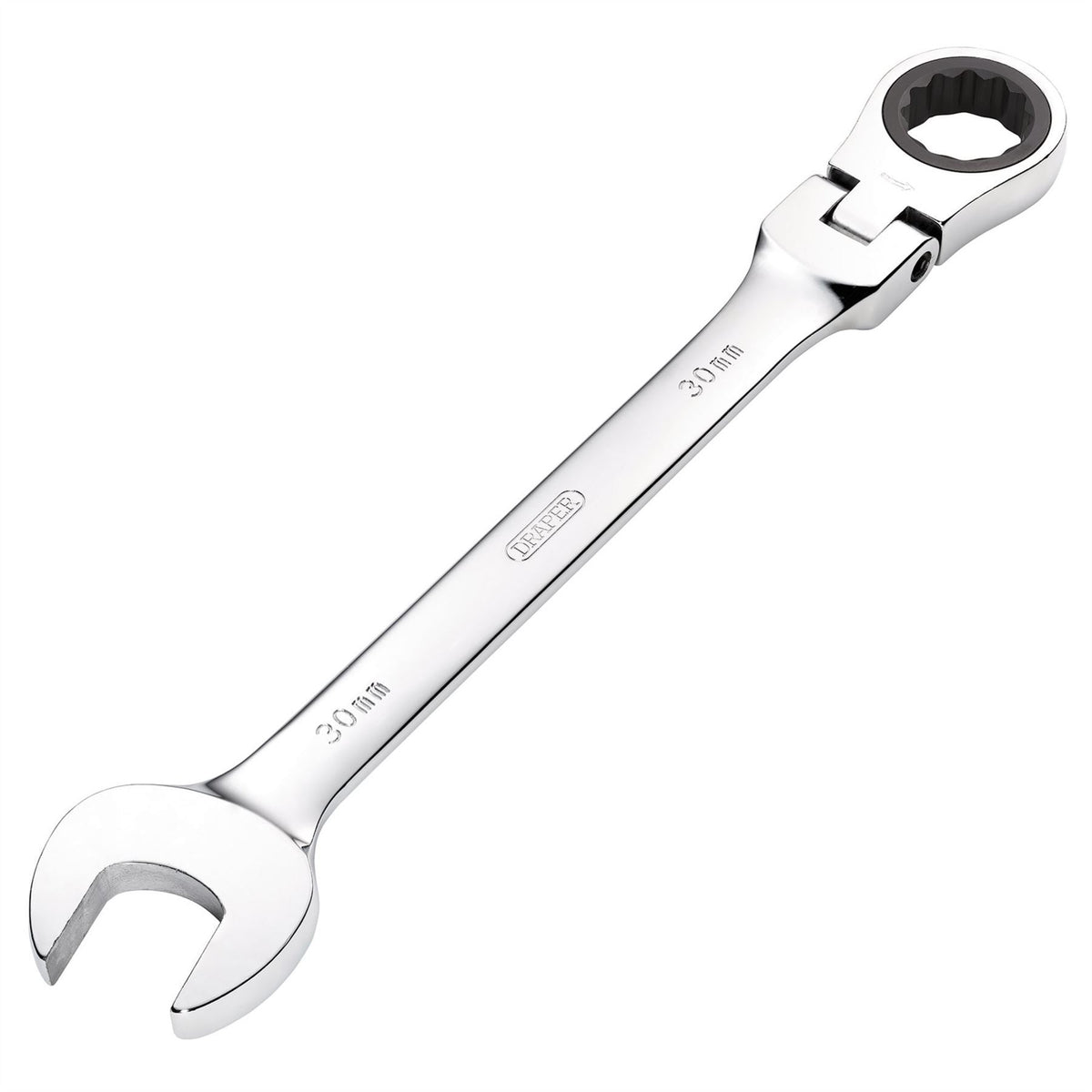 Draper HI-TORQ® Metric Flexible Head Ratcheting Combination Spanner 30mm 52027 White Rose Tools