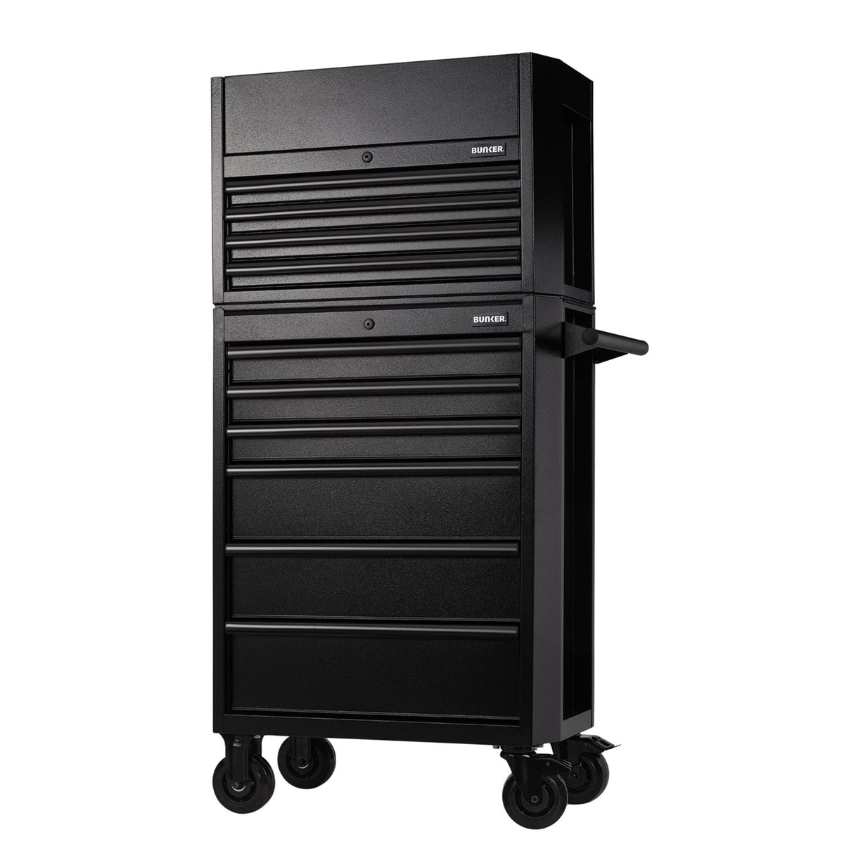 BUNKER 10 Drawer Combined Roller Cabinet and Tool Chest 26" Black 24247 White Rose Tools