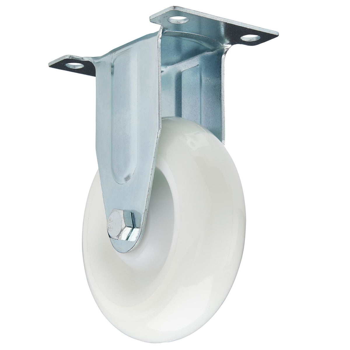 Draper Fixed Plate Fixing Nylon Wheel 100mm Diameter S.W.L. 125kg 65507 White Rose Tools