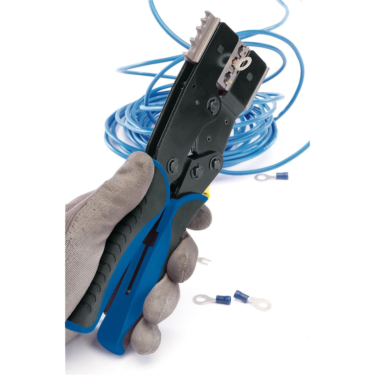 Draper Expert Quick Change Ratchet Action Crimping Tool 220mm 64336 White Rose Tools