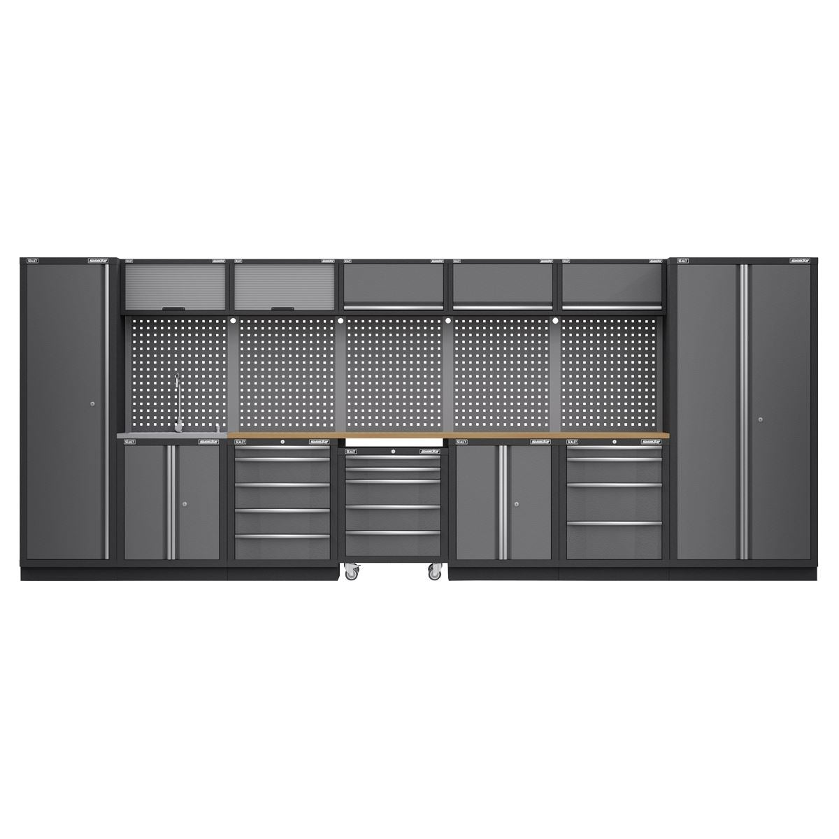 Sealey Superline Pro Superline Pro 4.9m Storage System - Pressed Wood Worktop