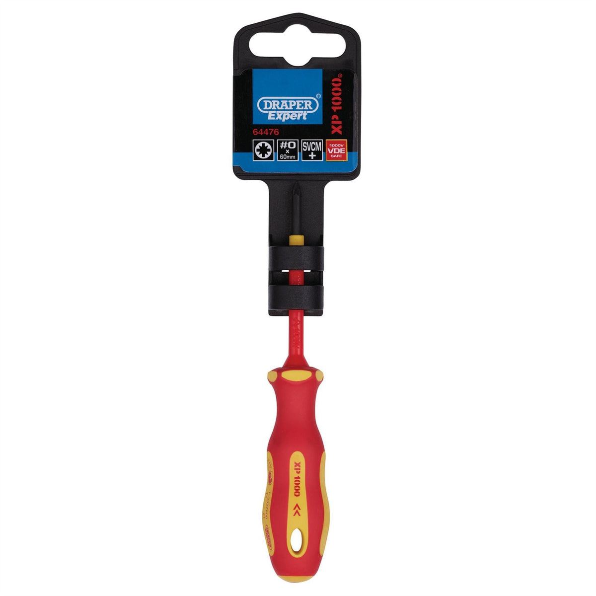 Draper XP1000 VDE PZ Type Screwdriver No.0 x 60mm 64476 White Rose Tools
