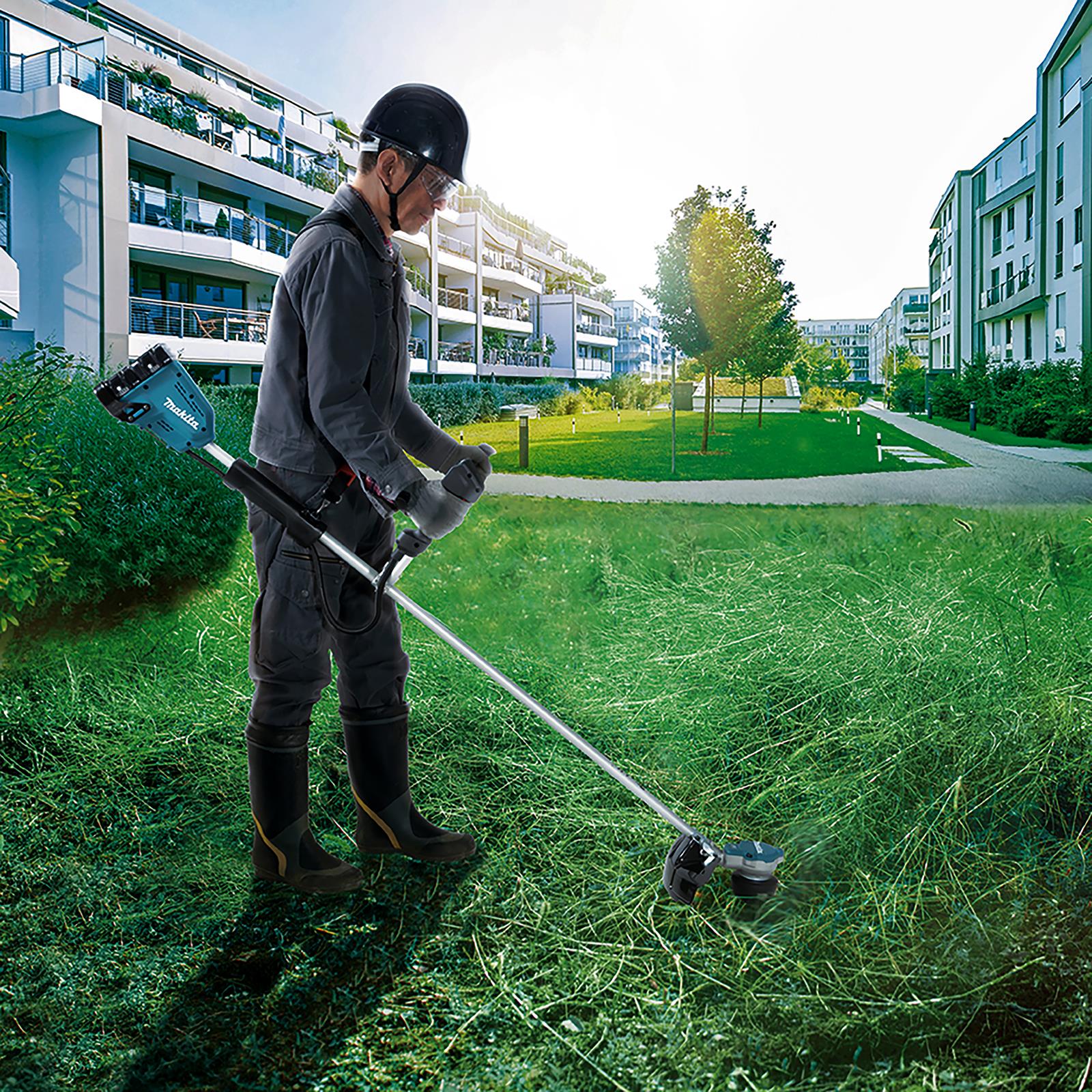 Makita Brush Cutter 2 x 18V LXT Brushless Cordless Garden Lawn Strimming Bare Unit Body Only DUR368AZ White Rose Tools
