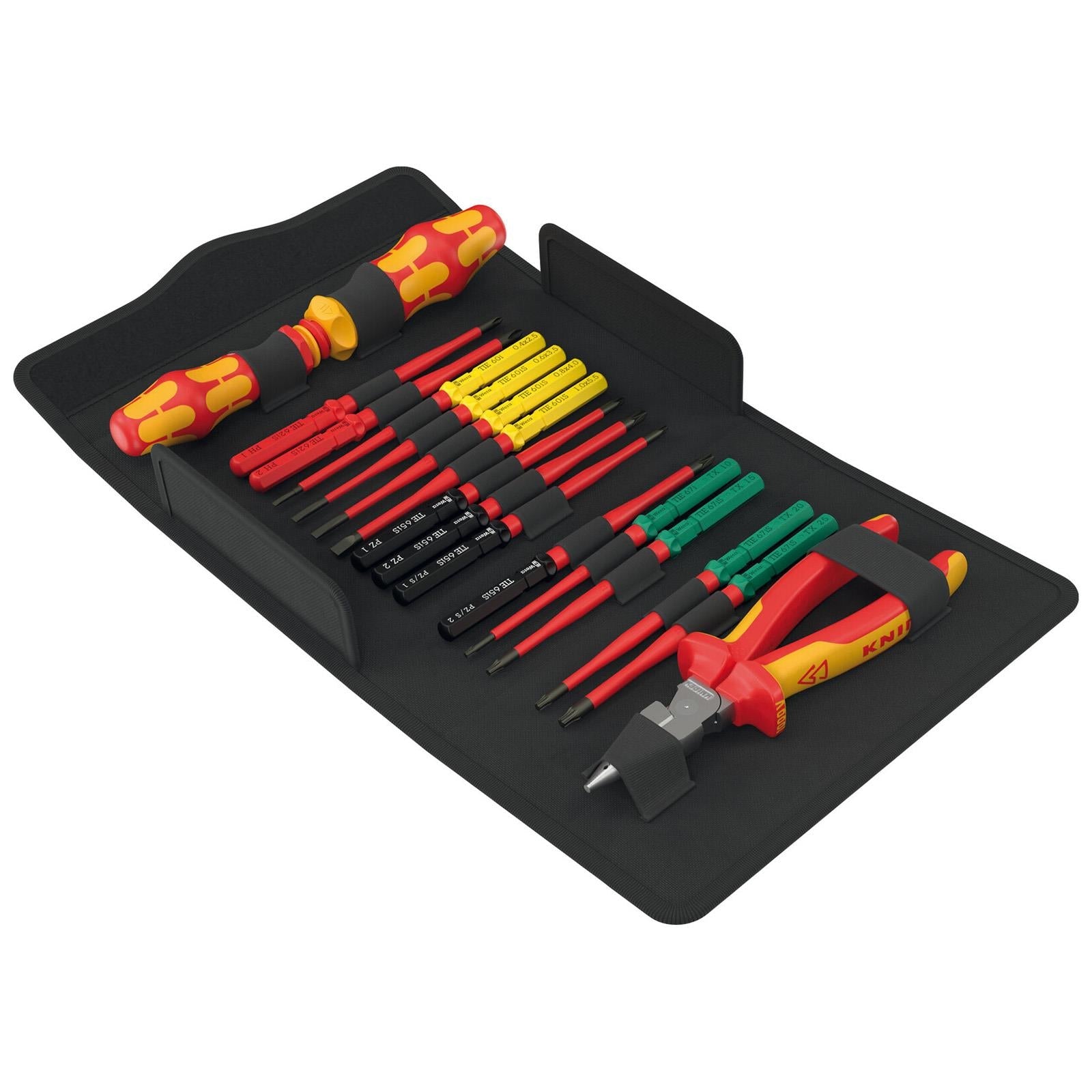 Wera VDE Screwdriver and Plier Set Kraftform Kompakt CDE 17 Extra Slim 2 Tool Finder 17 Pieces White Rose Tools