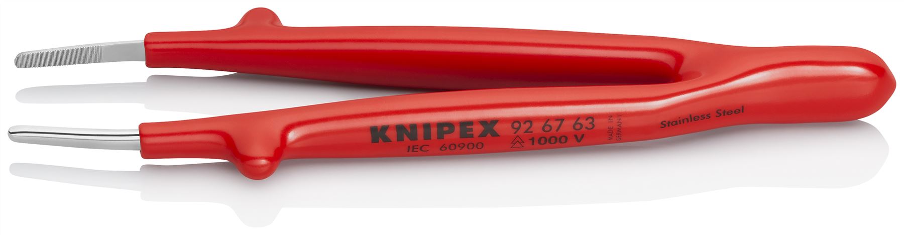 KNIPEX Universal Tweezers 1000V Insulated 145mm Blunt Tip Stainless Steel 92 67 63