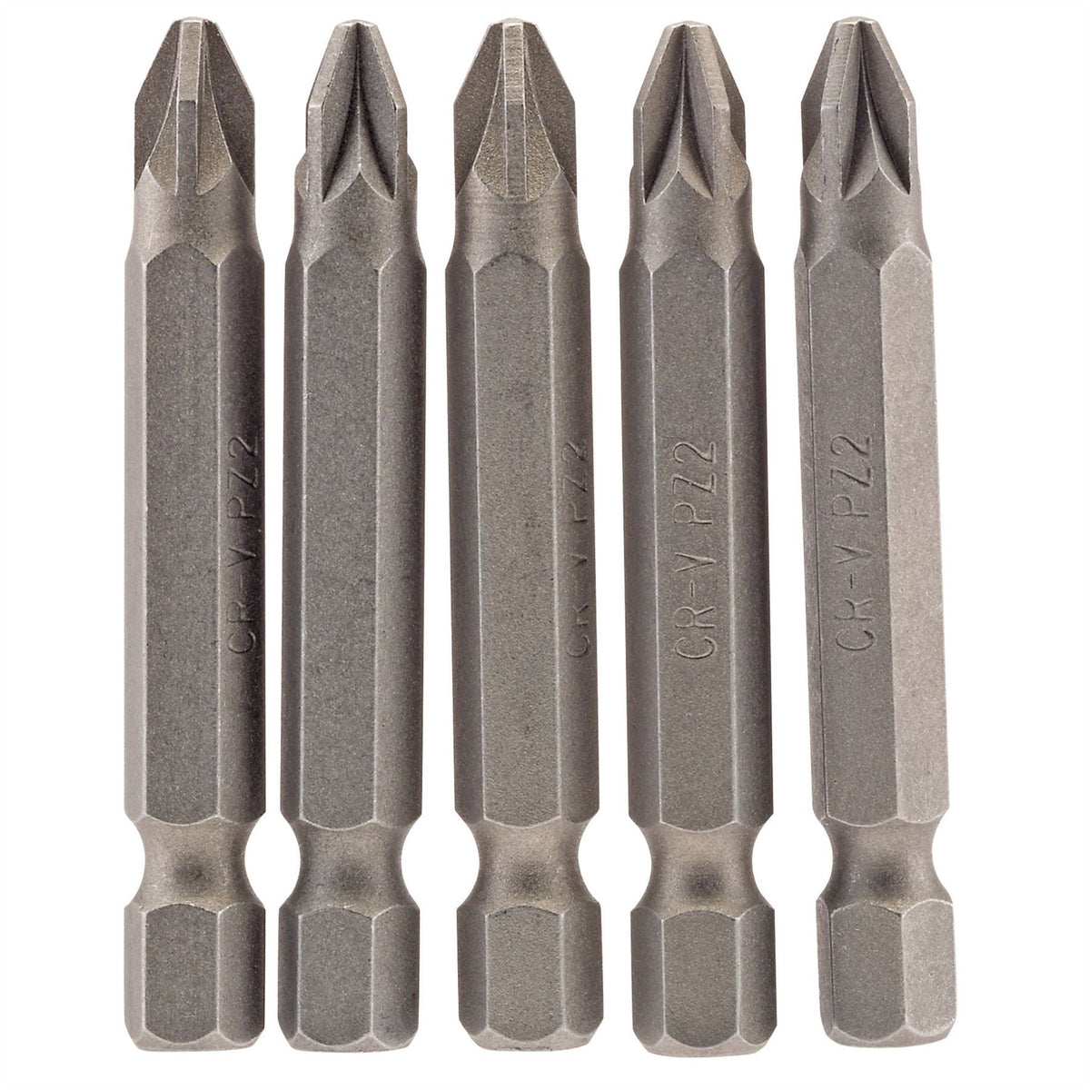Draper PZ Type Insert Bit 1/4" Hex 50mm Long No.2 (Pack of 5) 64283 White Rose Tools