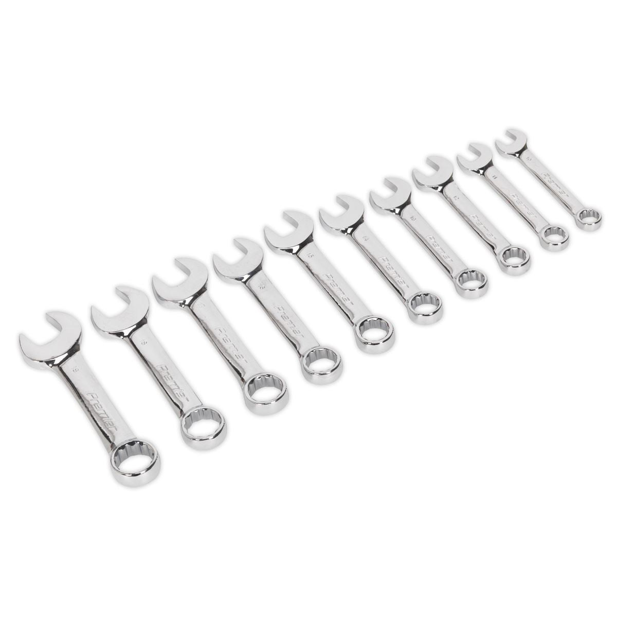 Sealey Premier Combination Spanner Set 10pc Stubby Metric