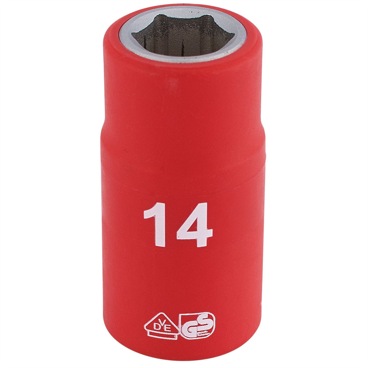 Draper Expert Fully Insulated VDE Socket 1/2" Sq. Dr. 14mm 31789 White Rose Tools