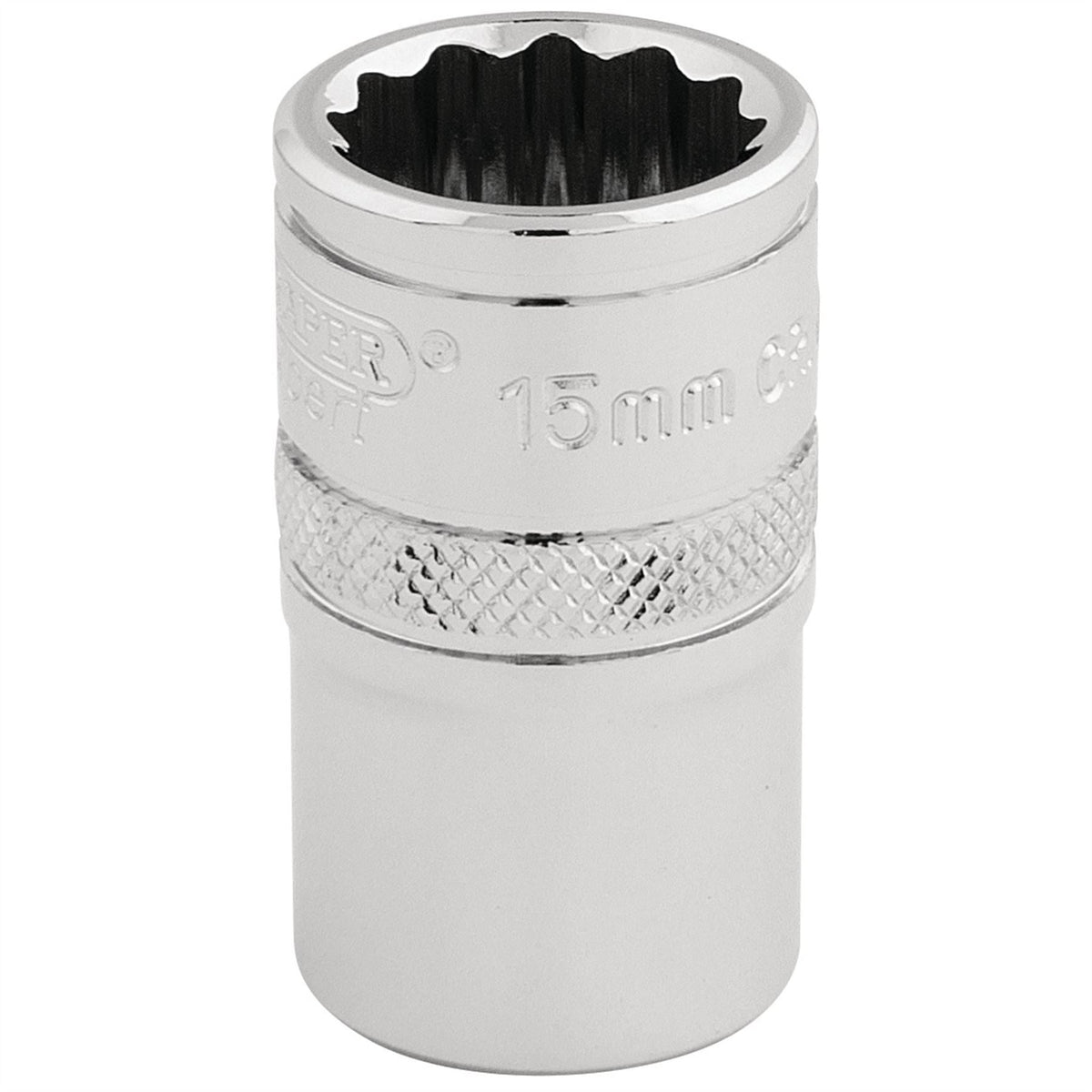 Draper Expert HI-TORQ® 12 Point Socket 1/2" Sq. Dr. 15mm 33136 White Rose Tools