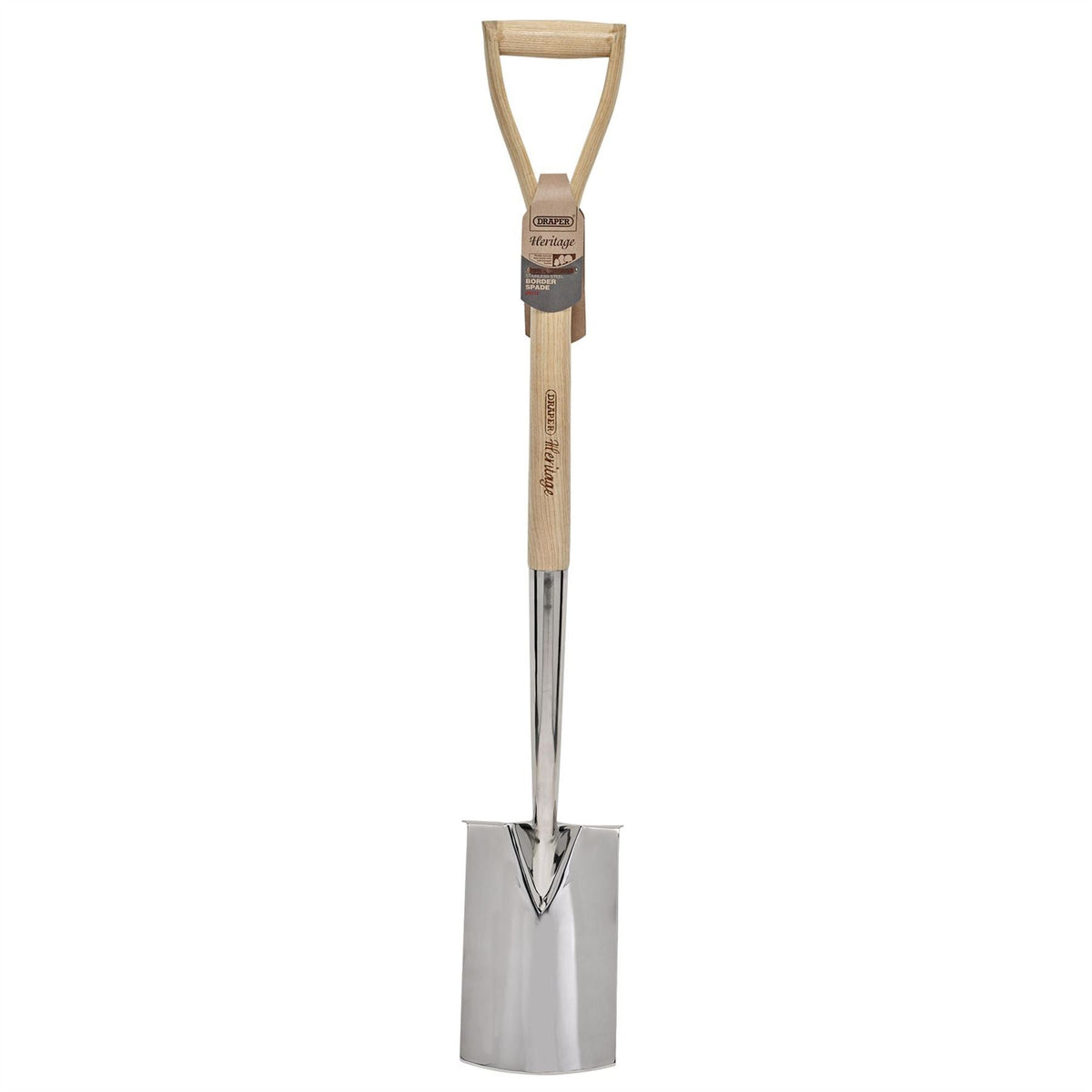 Draper Heritage Stainless Steel Border Spade with Ash Handle 99012 White Rose Tools