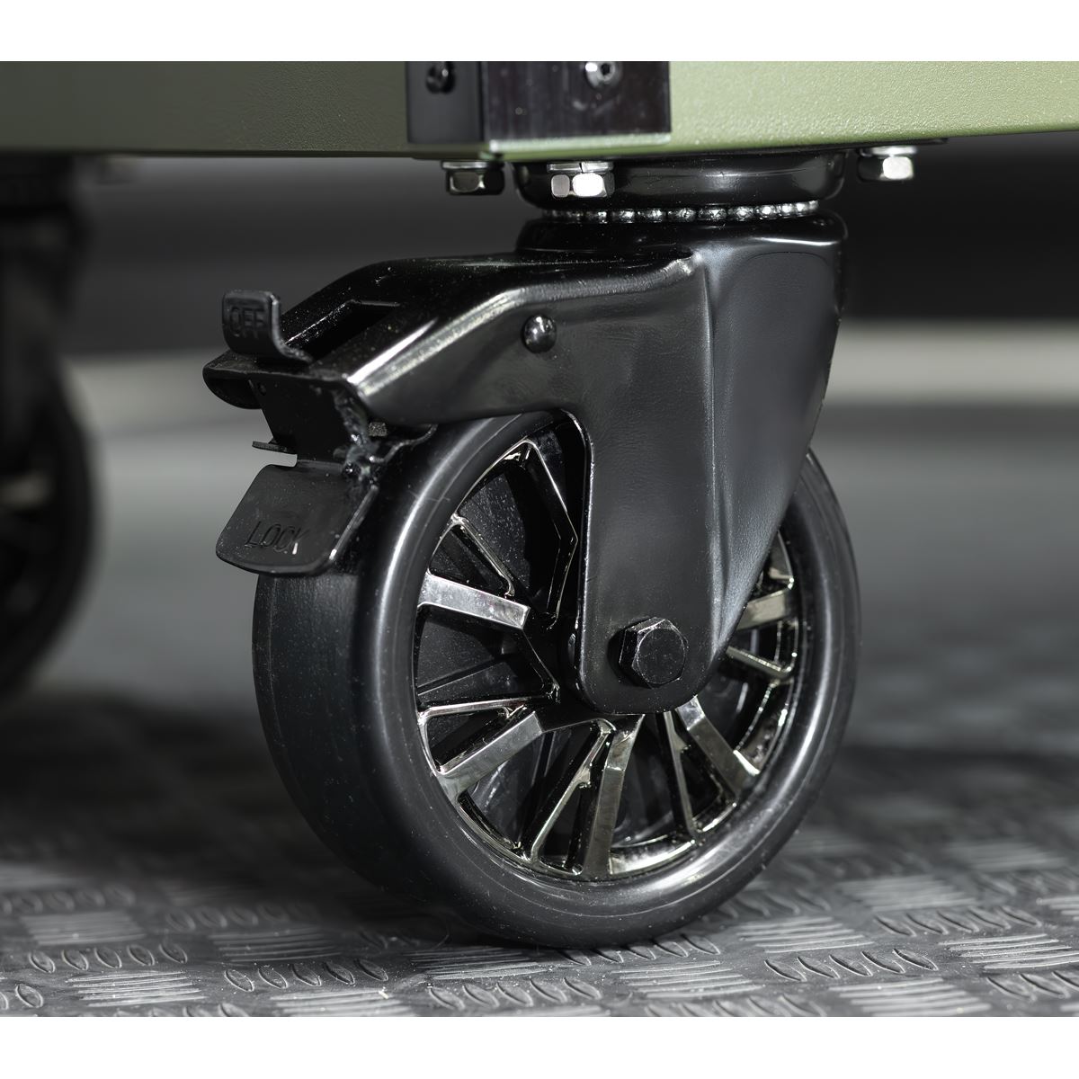 Sealey Superline PRO® Mobile Trolley with Wooden Worktop & Power Bar 10 Drawer 1320mm - White Rose Tools