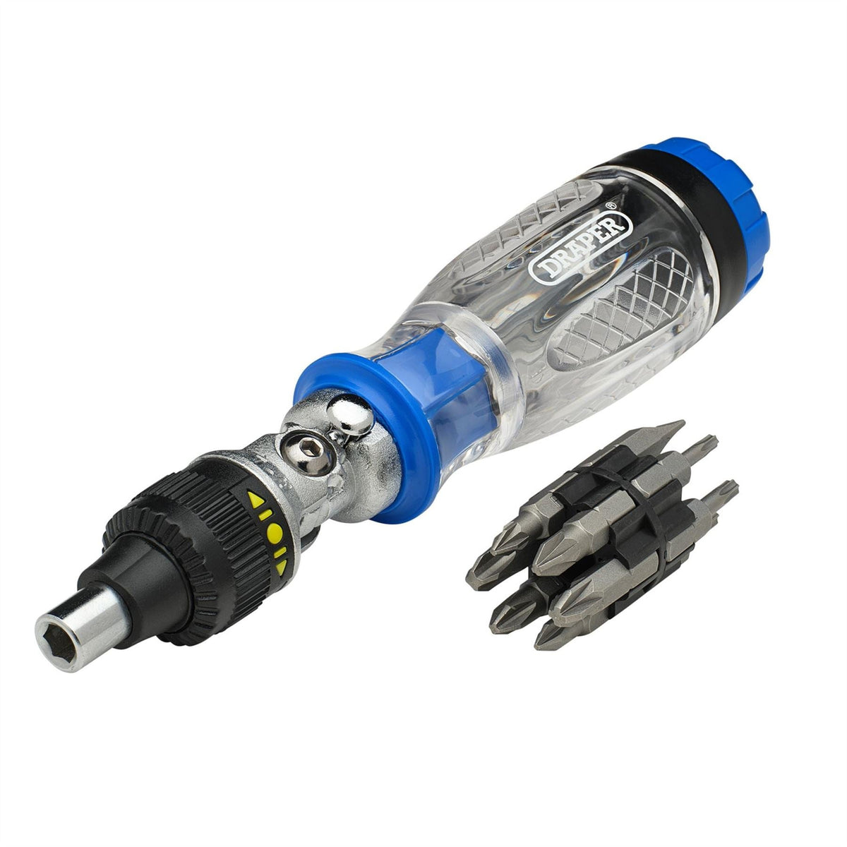 Draper Ratcheting Screwdriver and Bit Set (14 Piece) 40855 White Rose Tools