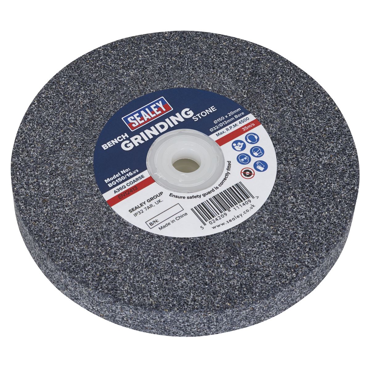Sealey Grinding Stone Ø150 x 20mm Ø32(Ø13)mm Bore A36Q Coarse