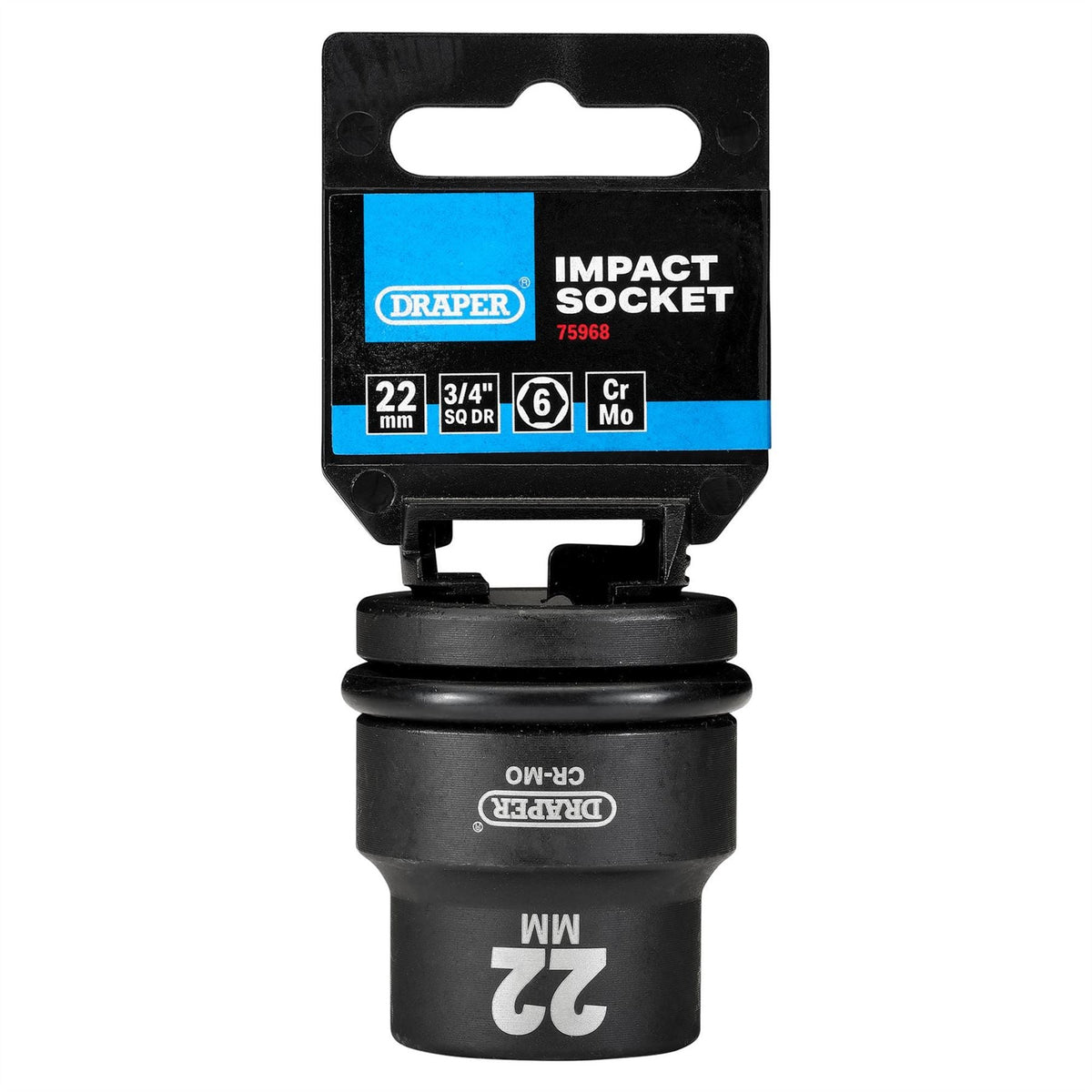 Draper Hi-TORQ® Impact Socket 3/4" Sq. Dr. 22mm 75968 White Rose Tools