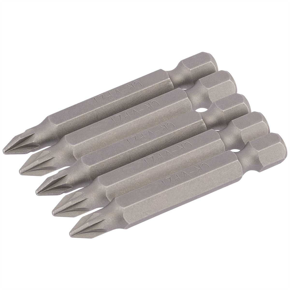 Draper PZ Type Insert Bit 1/4" Hex 50mm Long No.1 (Pack of 5) 64281 White Rose Tools