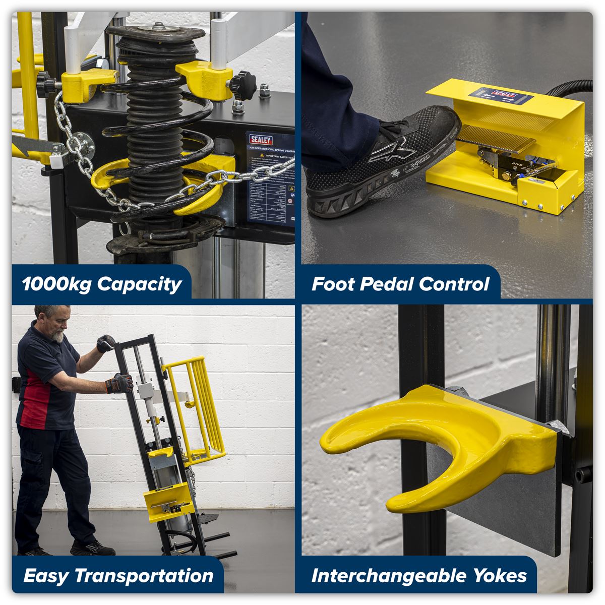 Sealey Air Operated Coil Spring Compressor 1000kg
