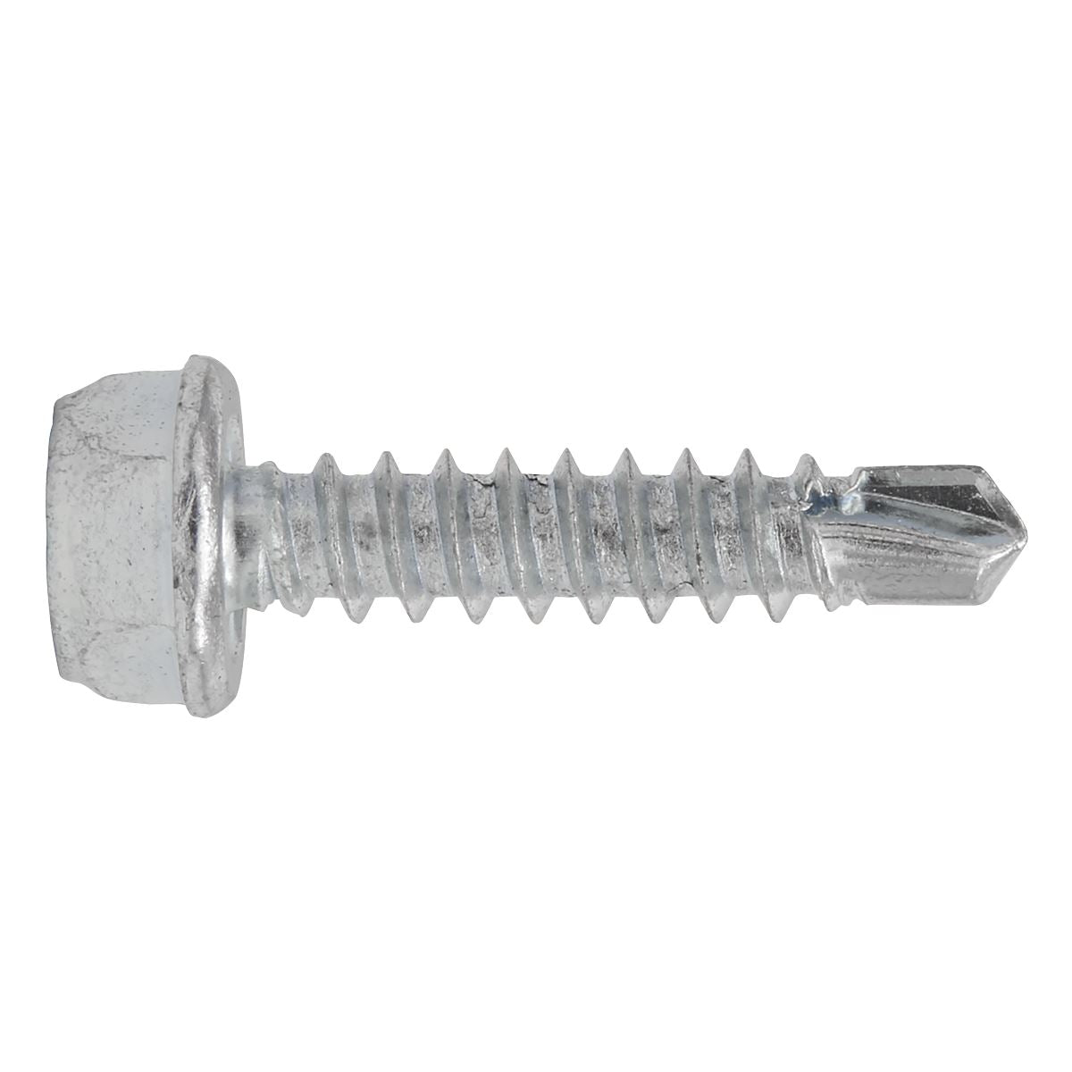 Sealey Self-Drilling Screw 4.2 x 19mm Hex Head Zinc Pack of 100